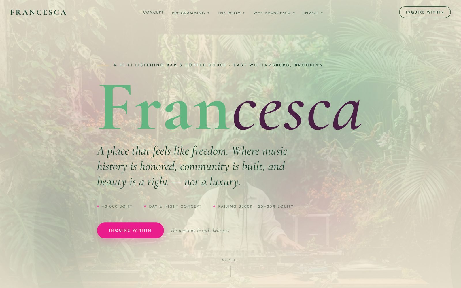 Francesca website home page (opens in a new tab)