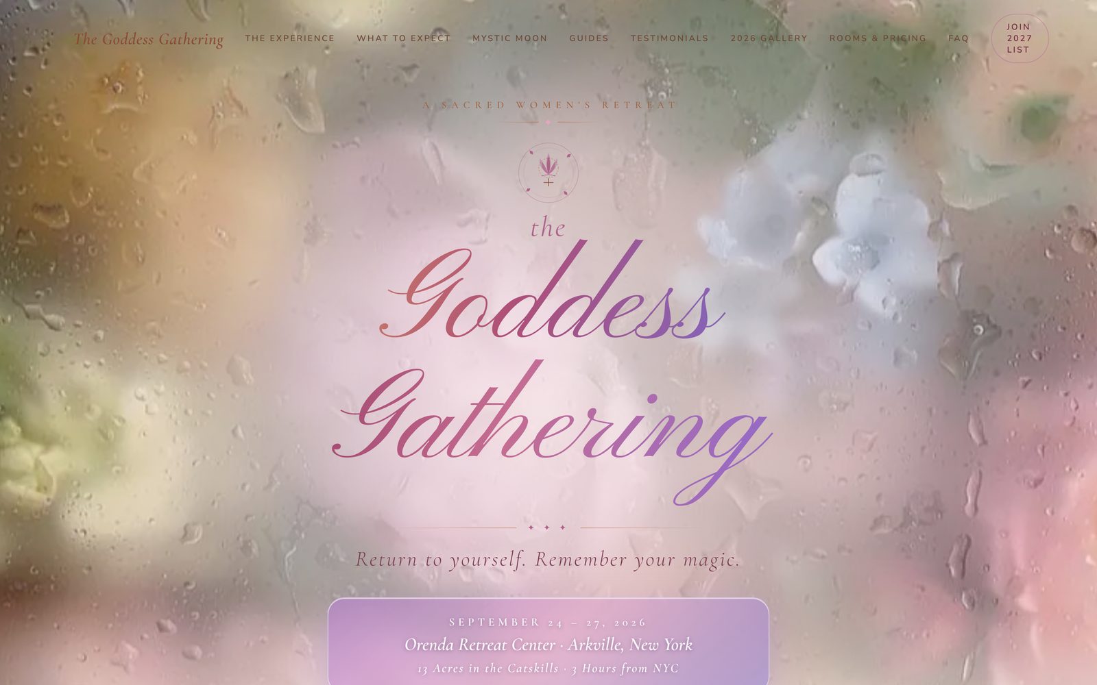 The Goddess Gathering website home page (opens in a new tab)